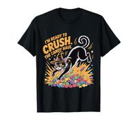 Crush The Candy Haul Funny Halloween Black Cat Maglietta
