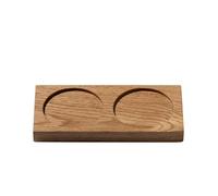 Crushgrind - Set di 2 sottobicchieri per macinare spezie e cucina, in legno di quercia, 15 cm