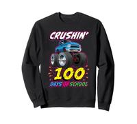 Crushin 100 Giorni di Scuola Monster Truck Cartoon Felpa