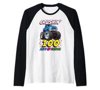 Crushin 100 Giorni di Scuola Monster Truck Cartoon Maglia con Maniche Raglan