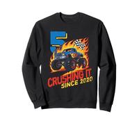 Crushing It Since 2020 Camion Blu 5 Anni Compleanno Bimbi Felpa