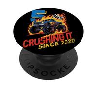 Crushing It Since 2020 Camion Blu 5 Anni Compleanno Bimbi PopSockets PopGrip Adesivo