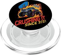 Crushing It Since 2021 Camion Blu Numero 4 Compleanno PopSockets PopGrip per MagSafe