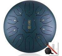 CruSio 11 Note Drum per Lingua in Acciaio, Tamburo Di Tamburo da 12 Pollici con Sacca, Libro Musicale, Mazze, Viaggio Regalo per Le Dita, Festa, Vandone, Meditazione, Yoga, Zen/G