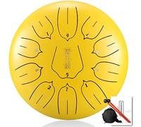 CruSio 11 Note Drum per Lingua in Acciaio, Tamburo Di Tamburo da 12 Pollici con Sacca, Libro Musicale, Mazze, Viaggio Regalo per Le Dita, Festa, Vandone, Meditazione, Yoga, Zen/M