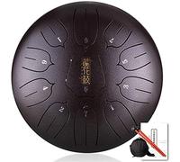 CruSio 11 Note Drum per Lingua in Acciaio, Tamburo Di Tamburo da 12 Pollici con Sacca, Libro Musicale, Mazze, Viaggio Regalo per Le Dita, Festa, Vandone, Meditazione, Yoga, Zen/D