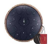 CruSio 15 Nota Tamburo Della Lingua Acciaio da 13 Pollici Armonico Tamburo Tamburo Tamburo Chakra per Meditazione, Yoga e Zen con Mazze da Viaggio/Nero