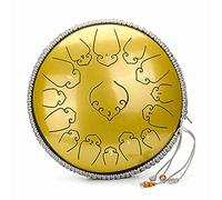 CruSio 15 Note Drum per Lingua in Acciaio, Tamburo Di Tamburi a Percussione a Percussione da 14 Pollici Tamburi a Mano con Strumenti a Percussione Borsa da Viaggio da Viaggio per Yoga e Zen Di Meditaz