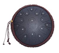 CruSio 15 Tamburi in Acciaio da Appunti Tamburi da 14 Pollici Di Tasca Chakra, Strumento a Percussione Di Tamburi a Mano Di Lotus/Nero