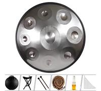 CruSio 9 Note D3 a Bb C D e F G A, con Conterio Concerti Pan Campo da Mano Della Mana De Passamento Minore, 9 Note Drum in Acciaio, 22 Pollici/56 cm Percussioni Armoniche per la Guarigione Del Suono/A