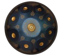 CruSio 9 Note Handpan in D Minor 22 Pollici in Acciaio a Mano, Incisione Non Si Sbiadisce, con Borsa per Mani, Bacchette, Treppiede Del Tamburo, per Produzioneo Professionale/Blu