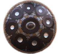 CruSio Handpan Armonica 9 Note in D Minore in Acciaio Tamburo a Mano 21 Pollici (D3 a Bb C D e F G A) Tamburo Serbatoio con Sacchetto per Le Mani, Bacchette per Meditazione, Yoga, Zen/a