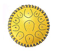 CruSio Tamburi Manuali Strumenti Tamburi Tamburi Tamburi per Adulti Tamburi per Lingua in Acciaio 11 Note da 7 Pollici Tamburi in Acciaio Tamburo/Giallo/Conchiglia