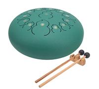 CruSio Tamburi per Lingua in Acciaio 12 Pollici, Tamburo per Lingua in Acciaio, Tamburo a Mano a 13 Toni con Borsa, Libro Musicale, Mazze per Campeggio, Yoga, Meditazione/Verde