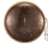 CruSio Tamburo Della Lingua in Acciaio 15 Note da 12,5 Pollici Strumenti a Percussione Strumenti in Acciaio Tamburo per Meditazione Yoga e Zen con Sacchetto da Viaggio/Bronzo