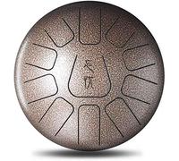 CruSio Tamburo Della Lingua in Acciaio da 10 Pollici, Tankdrum D Principali 11 Note con Mazze da Tamburo Che Trasportano Borse Set,Kgreen/Caffè