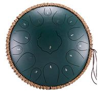 CruSio Tamburo Di Lingua in Acciaio 15 Note a Forma Di Piatta da Tamburo da 12 Pollici Manuali Percussioni per Tamburi a Fessura per Adulti Tamburi con Decorazione Di Corda e Mazze, Borsa, Libro Music