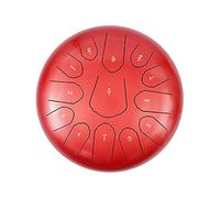 CruSio Tamburo Tamburo Di Tamburo in Acciaio con Sacca per Tamburi Imbottiti e un Paio Di Mazze, Strumenti a Percussione a Mano Sonori e Tranquilli/Rosso/11 Tono 40 cm