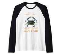 Crustacean Callinectes sapidus del Territorio del Maryland Maglia con Maniche Raglan