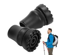 Crutch - 2Pcs Cane Rubber Replacement | Heavy Duty Walking Stick For Seniors | Anti-Slip Rubberized Foot Covers For Outdoor Hiking And Trekking Poles, Fits 1.6cm 2cm 2.2cm Inner Diamete