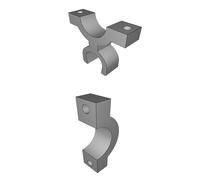 Crutch Holder Set for 23mm Rollator Frame - Aluminum Compatible - M5 Mount