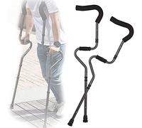 Crutches Stampelle Ascellari Leggere per Adulti e Anziani(x2 unità),Regolabili in Altezza,Stampelle Ortopediche Pieghevole in Alluminio con Impugnatura Ergonomica,Supporta Fino a 130 kg (Nero)