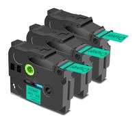 Cruxer Compatibile con Brother P-touch TZe-751 Green - Nastro laminato, nero su verde, 1", 24 mm x 8 m, ricambio per Brother PT-P710BT PT-P700 PT-E550WVP PT-P750W PT-2730VP (confezione da 3)