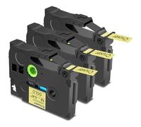 Cruxer Compatibile con Brother P-touch TZe-831 Gold - Nastro laminato, nero su oro da 0,47", 12 mm x 8 m, ricambio per Brother PT-H100R PT-200 PT-H105 PT-H110 PT-D410 PT-E110VP (confezione da 3)