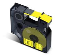 Cruxer Confezione da 1 nastri compatibili con Dymo Flexible A18491 S0718090, in nylon, colore nero su giallo, 19 mm x 3,5 m, ricambio per Dymo Rhino 4200 5000 5200 6000 ILP 219 3M PL150 3M PL200 3M
