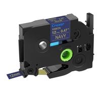 Cruxer Confezione da 1 nastro di raso color blu navy, compatibile con P-Touch TZe-RN34 TZ-RN34, 12 mm, per PT-D200 PT-D210 PT-D400 D450 PTD600 PT-H100 PT-1230PC PT-P710BT PT-D4000 Etichettatrice AD
