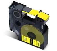 Cruxer Confezione da 1 nastro termoretraibile compatibile con Dymo Rhino A18052 S0718270, colore nero su giallo, 6 mm x 1,5 m, ricambio per Dymo LabelWriter e Rhino 1000 3000 4200 5000 5200