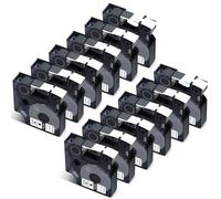 Cruxer Confezione da 12 etichette compatibili con Dymo D1 53713 S0720930 A53713, colore nero su bianco, 24 mm x 7 m, ricambio per Dymo LabelManager 450D 500TS LabelWriter 450 Duo