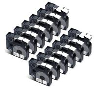 Cruxer Confezione da 12 pezzi, compatibili con Dymo Rhino A18055 S0718300, tubi termoretraibili, colore nero su bianco, 12 mm x 1,5 m, ricambio per Dymo LabelWriter e Rhino 1000 3000 4200 5000 5200