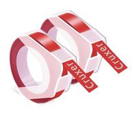 Cruxer Confezione da 2 nastri compatibili con Dymo 3D S0898150 520102 in plastica rossa, 9 mm x 3 m, di ricambio per 814580 1595GY 18577 20008CP Motex E-101 E-303