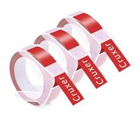 Cruxer Confezione da 3 nastri compatibili con Dymo 3D S0898152 521202 in plastica rossa, 12 mm x 3 m, di ricambio per Office Mate II 1540 154000 Organizer Xpress Pro 1575 etichettatrice