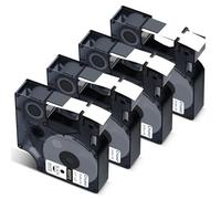 Cruxer Confezione da 4 etichette compatibili con Dymo D1 53713 S0720930 A53713, colore nero su bianco, 24 mm x 7 m, ricambio per Dymo LabelManager 450D 500TS LabelWriter 450 Duo