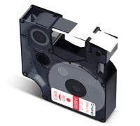 Cruxer Confezione da 40 etichette compatibili con Dymo D1 45015 S0720550 A45015, colore rosso su bianco, 12 mm x 7 m, ricambio per Dymo LabelManager 160 210D 500TS Labelpoint 100 350 Labelwriter DUO