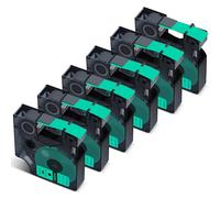 Cruxer Confezione da 6 etichette compatibili con Dymo D1 45019 S0720590 A45019, nero su verde, 12 mm x 7 m, ricambio per Dymo LabelManager 160 210D 500TS Labelpoint 100 350 Labelwriter DUO 3M PL150
