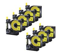 Cruxer Confezione da 7 tubi termorestringenti di ricambio per Rhino A18056 18056 1/2" 12 mm nastro termorestringente nero su giallo per etichettatrice Rhino 4200 Rhino 5000 Rhino 5200 Rhino 6000