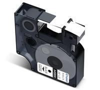 Cruxer Confezione da 80 etichette compatibili con Dymo D1 45800 S0720820 A45800, nero su trasparente, 19 mm x 7 m, ricambio per Dymo LabelManager 300 360D 500TS Labelpoint 300 350 LabelWriter 450 Duo