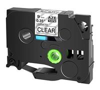 Cruxer - Nastro adesivo per etichette Brother TZE121, 9 mm, 3/8" (0,35"), colore: Nero