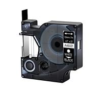 Cruxer Nastro di ricambio compatibile per Dymo D1 45021 S0720610 per LM 280 160 PNP 360D LabelWriter 450 Duo 450 Turbo Wireless LabelPoint 150 100 250, bianco su nero, 12 mm x 7 m, confezione da 1