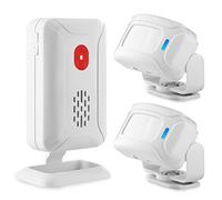 Cruxer Rilevatore di Movimento, Allarme di Sicurezza Wireless PIR per la Sicurezza Domestica, Negozi Commerciali Campanello di Benvenuto, Avviso per la Cassetta Delle Lettere(2 Sensore e 1 Ricevitore)