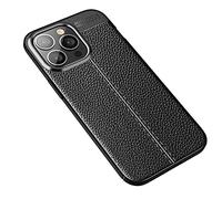 Cruzerlite Cover per iPhone 14 Pro Max, Carbon Fiber Texture Cover Anti-Scratch Shock Absorption Custodia per iPhone 14 Pro Max (Leather Black)