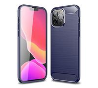 Cruzerlite Cover per iPhone 14 Pro Max, Carbon Fiber Texture Cover Anti-Scratch Shock Absorption Custodia per iPhone 14 Pro Max (Blue)