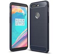 Cruzerlite Cover per Oneplus 5t, Carbon Fiber Shock Absorption Slim TPU Custodia per Oneplus 5t (Blue)