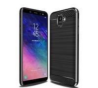 Cruzerlite Custodia Galaxy A6 2018 Custodia, Carbon Fiber Shock Absorption Slim Cover per Samsung Galaxy A6 2018 (Black)