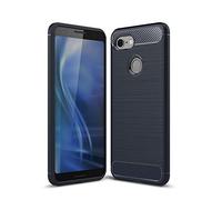 Cruzerlite Custodia Google Pixel 3, Cover Google Pixel 3, Carbon Fiber Shock Absorption Slim TPU Cover for Google Pixel 3 (Blue)