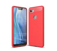 Cruzerlite Custodia Google Pixel 3 XL, Cover Google Pixel 3 XL, Carbon Fiber Shock Absorption Slim TPU Cover for Google Pixel 3 XL (Red)