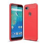 Cruzerlite Custodia Google Pixel 3a XL, Cover Google Pixel 3a XL, Carbon Fiber & Leather Texture Desgin Cover Anti-Scratch Shock Absorption Case for Google Pixel 3a XL (Red)